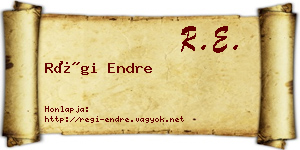 Régi Endre névjegykártya